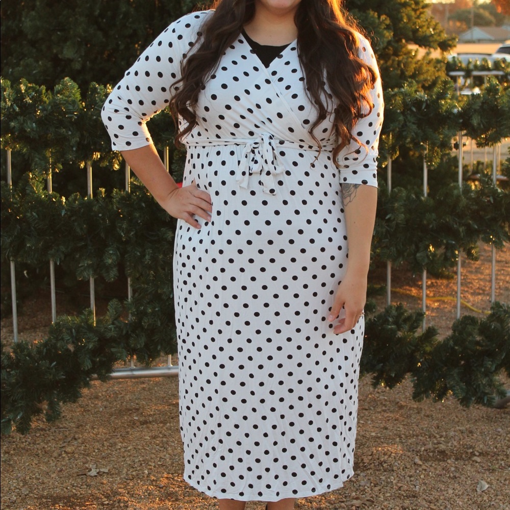 Ivory Polka Dots Maxi Dress
